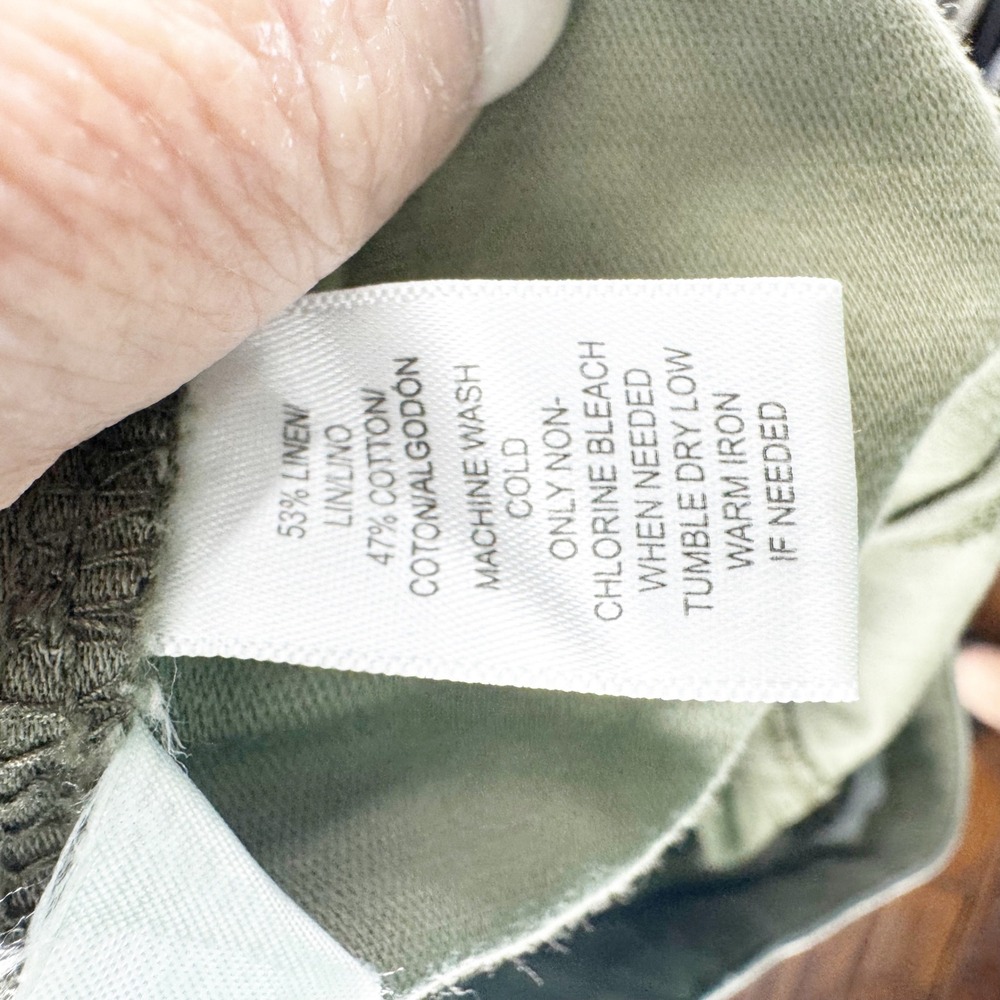 Loft Olive Green Linen Cotton Blend Utility Cargo Pants Size 6 158-400630‎ - Picture 7 of 8